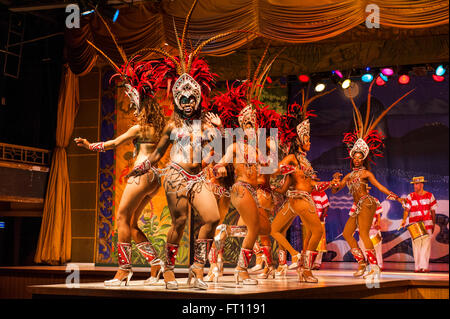 Samba dancers in a variety theater, Rio de Janeiro, Rio de Janeiro, Brazil Stock Photo