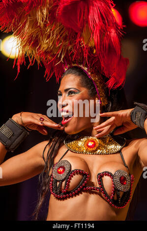 Samba dancer in a variety theater, Rio de Janeiro, Rio de Janeiro, Brazil Stock Photo