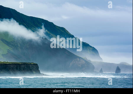 Rugged coastline, Tristan da Cunha island, British Overseas Territory Saint Helena, Ascension and Tristan da Cunha