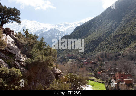 Berber village Setima Fatma, Setima Fatma, Ourika valley, High Atlas, Morocco Stock Photo