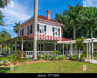 Edison main house at Edison and Ford Winter Estates in Fort Myers Florida Stock Photo