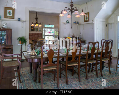 Interior dining room of Thomas Edison house at Edison and Ford Winter Estates in Fort Myers Florida Stock Photo