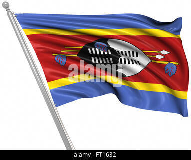 Flag of Swaziland , This is a computer generated and 3d rendered image. Stock Photo