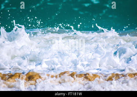 Sea Waves Foam White Sand Ocean Fast Shutter Speed Cool Explosion Different Love Stock Photo