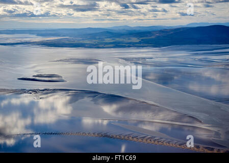 An aerial view of the Solway Firth, between England and Scotland, UK Stock Photo
