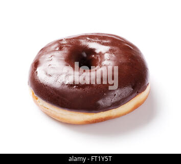 Chocolate donut. Isolated on white background Stock Photo
