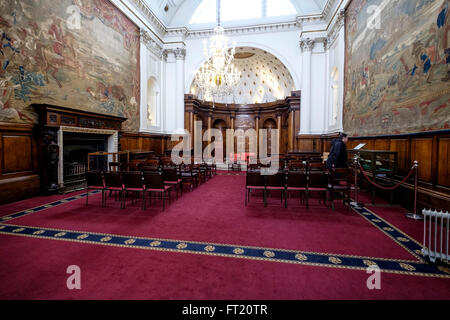 The Irish House of Lords chamber, in the former Irish Houses of Parliament, now Bank of Ireland, Dublin, Republic of Ireland Stock Photo