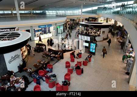 Commercial area at Dublin Airport terminal 2 in Dublin, Republic of Ireland, Europe Stock Photo