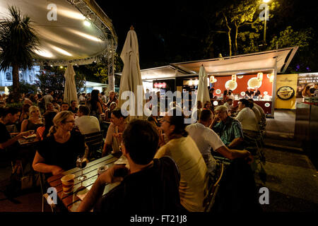 Groups of friends having a drink outside during the Vienna FIlm Festival at Rathausplatz in Vienna, Austria, Europe Stock Photo