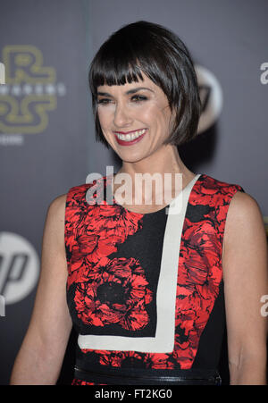 Actress Constance Zimmer at the world premiere of "Rogue One: A Star