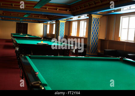 Billiard tables in fashionable and modern hotel Stock Photo