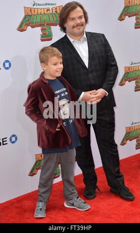 Jack Black and son Samuel Jason Black at the World Premiere of Dreamworks  Animation and Twentieth