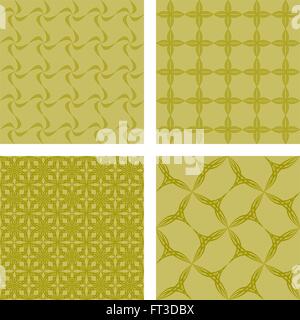 Yellow seamless pattern background set Stock Vector