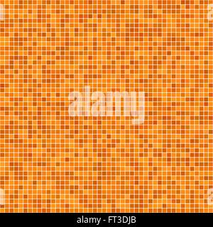 Orange pixel mosaic background Stock Vector