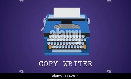 copywriting copywriter illustration with type machine vector Stock Vector