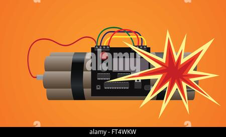 bomb dynamite explosion illustration Stock Vector