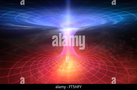 Abstract Teleportation in the wormhole Stock Photo