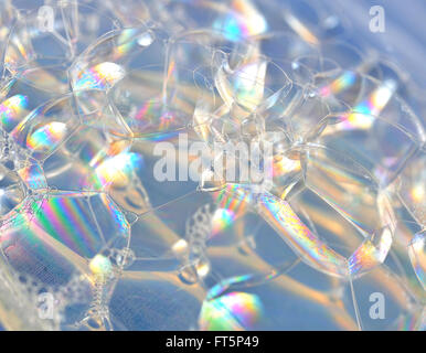 soap bubbles on blue background Stock Photo