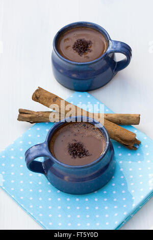 Hot cinnamon chocolate. Stock Photo