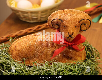 Baked Easter lamb cake Stock Photo