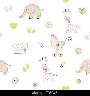 Cute baby shower pattern Stock Vector