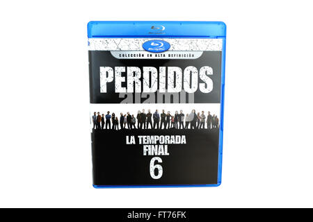 BARCELONA, SPAIN - DEC 27, 2014: Perdidos (Spanish edition of Lost), adventure television series. Stock Photo