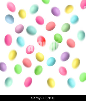 Multicolor easter eggs on white background. Colorful holidays background Stock Photo