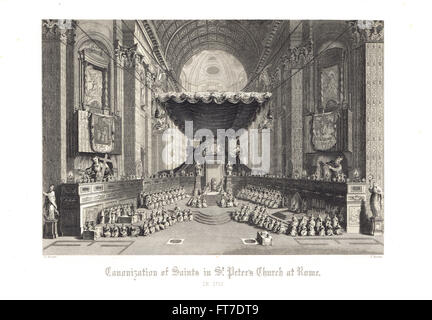 Canonization of Saints, St Peter's Basilica, Vatican City, Rome 1712 Stock Photo