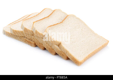 Toast bread slices isolated on a white background bakery Stock Photo