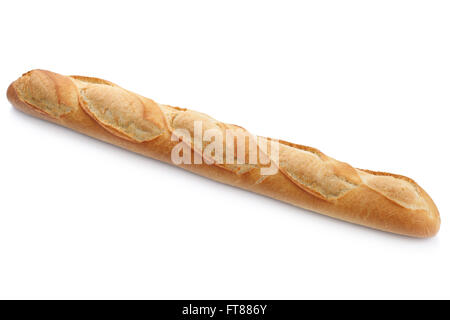 French baguette white bread isolated on a white background bakery Stock Photo