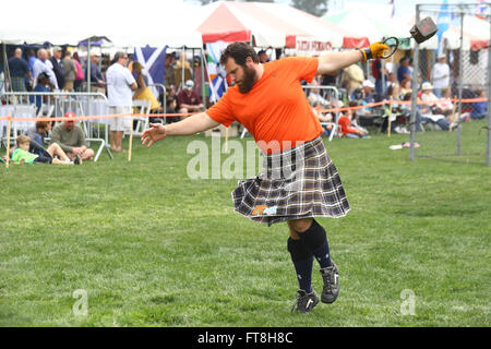 A competitor at the Inaugural Highland Games in Myrtle Beach South Carolina. Photographed March 19, 2016 at the Market Commons o Stock Photo