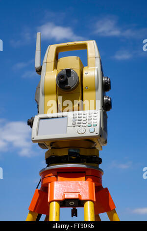 Total station for surveying purposes Stock Photo