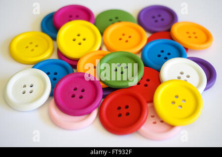 Buttons Bold Colors 2. A collection of boldly colored, painted wooden buttons. Stock Photo