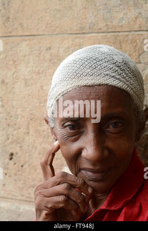 An old lady in Old Havana, Cuba Stock Photo