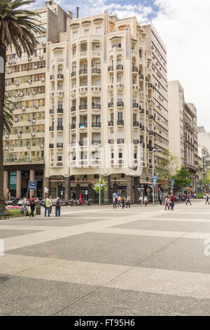 PLAZA INDEPENDECIA, MONTEVIDEO,  URUGUAY - CIRCA DECEMBER 2015. Plaza Independencia is the name of Montevideo's most important p Stock Photo