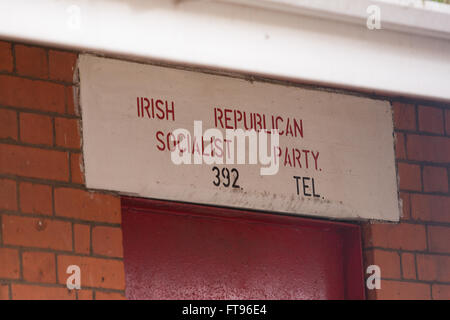 West Belfast, Ireland. 25th March, 2016. The Irish Republican Socialist Party office on the falls Road in Belfast  Preparations to Commemorate the 100th Anniversary of the Easter Rising Credit:  Bonzo/Alamy Live News Stock Photo