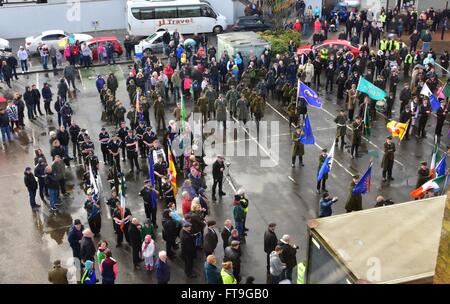 Coalisland, County Tyrone, Northern Ireland. 26th Mar, 2016. An Easter Rising Commemoration and Dedication Parade taking place in Coalisland, County Tyrone Organised by the Sinn Féin Party Credit:  Mark Winter/Alamy Live News Stock Photo