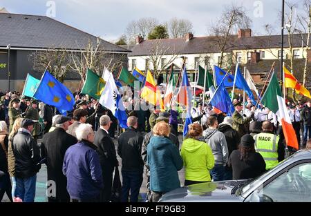 Coalisland, County Tyrone, Northern Ireland. 26th Mar, 2016. An Easter Rising Commemoration and Dedication Parade taking place in Coalisland, County Tyrone Organised by the Sinn Féin Party Credit:  Mark Winter/Alamy Live News Stock Photo