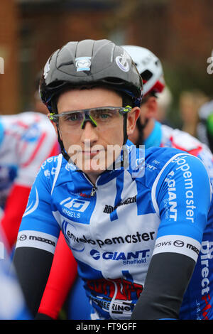 Chorley, UK, 26th March 2016. Elite cyclists preparing for set of in ...