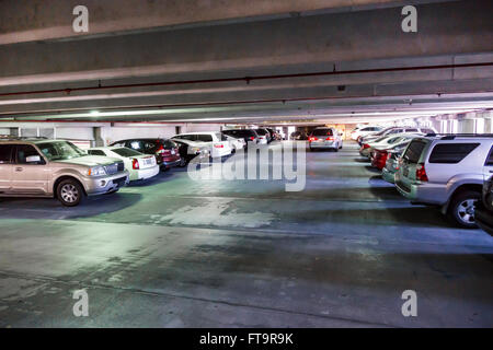 Miami Florida,Coral Gables,public parking garage,car park,interior inside,FL160306001 Stock Photo