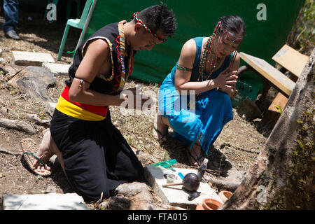 Traditional Practices being used by Healers on the Island of Siquijor,Philippines at the annual Healing Festival Stock Photo