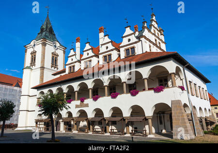 Unique Old Town Hall (Levocska radnica) in Levoca town, Slovakia. This medieval town hall was build in 15th century and now it contains a museum Stock Photo