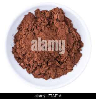 Portion of Cocoa powder (selective focus) as detailed close-up shot isoalted on white background Stock Photo