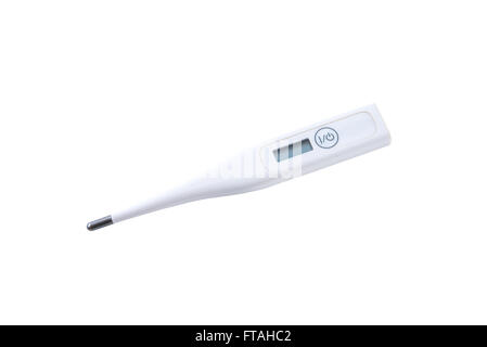 clinical thermometer on white background Stock Photo