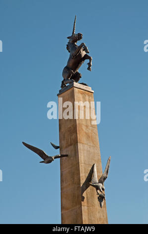 Unicorn Statue of Falcon Square Inverness Stock Photo