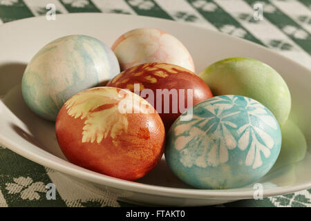 brightly colored Easter eggs Stock Photo