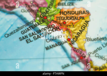 Photo Of A Map Of El Salvador And The Capital San Salvador Ftawfn 