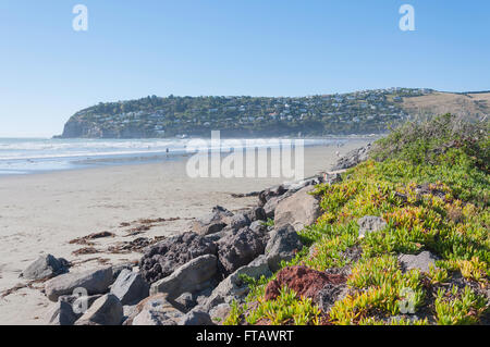 Scarborough Beach and Heads, Sumner, Christchurch, Canterbury Region, South Island, New Zealand Stock Photo