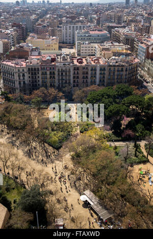 Barcelona city aerial view Stock Photo - Alamy