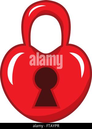 padlock in the shape of a red heart. vector illustration Stock Vector